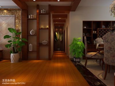東南亞風(fēng)韻，廊間雅趣 博古架在室內(nèi)過(guò)道中的點(diǎn)睛設(shè)計(jì)